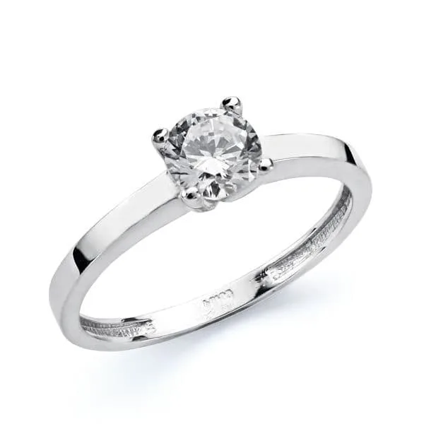 18K SOLITARIO ORO BLANCO CIRCONITA 5.5 MM