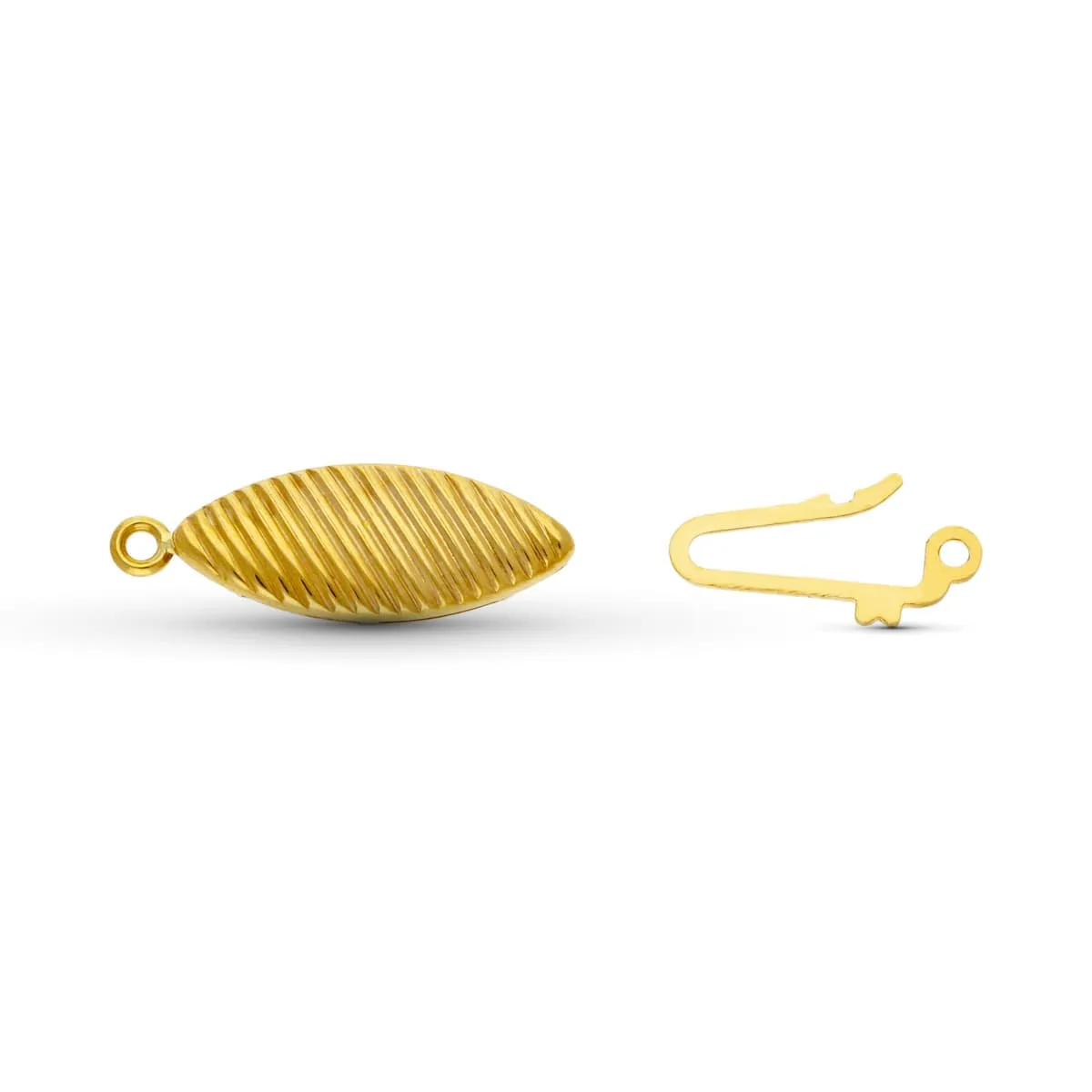 18K FORNITURA CIERRE BROCHE DE GARGANTILLA ORO AMARILLO GALLONEADO. 17X7 MM — vista 2
