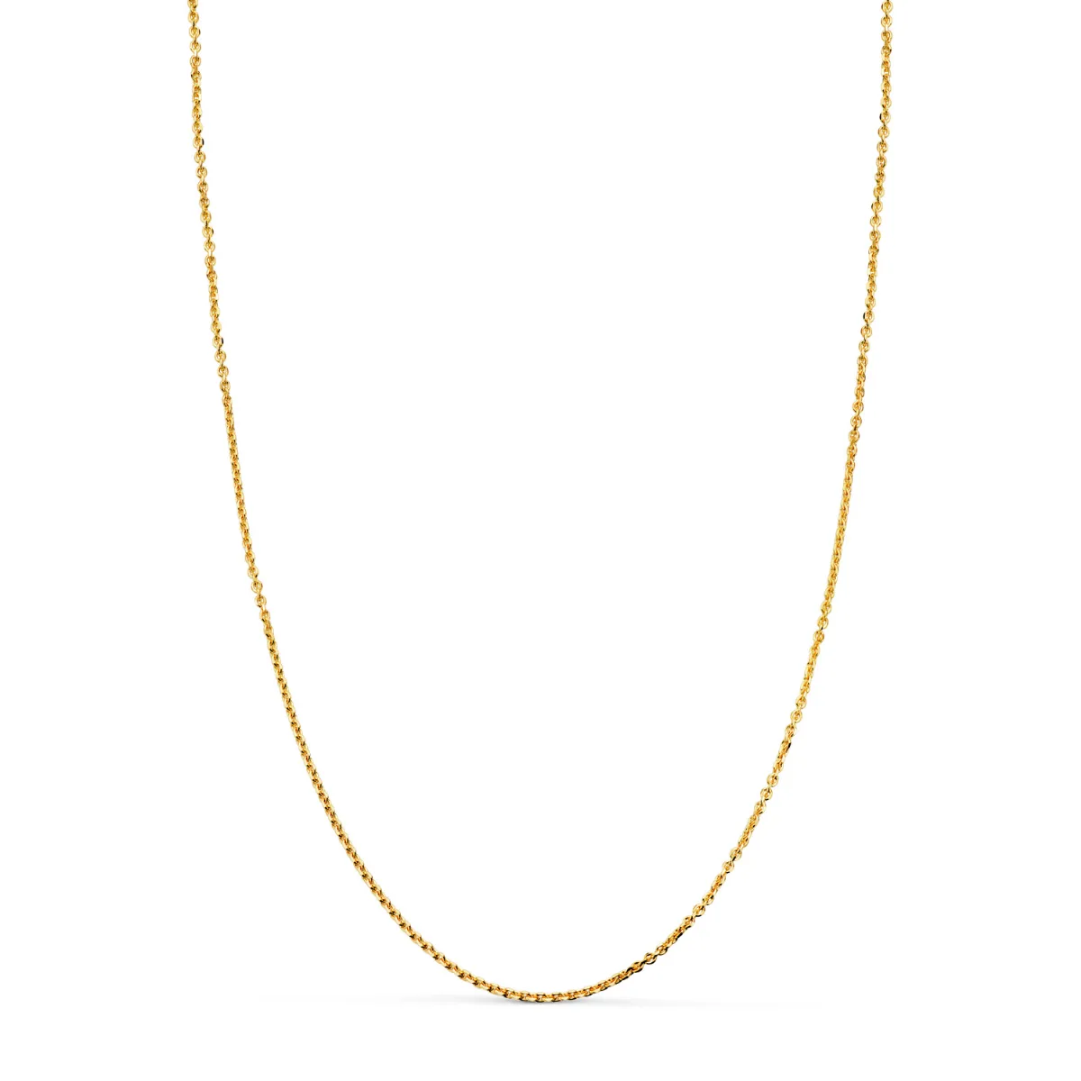 18K CADENA ORO AMARILLO MACIZA FORZADA ESLABON TALLADO. ANCHO: 1 MM LARGO: 60CM