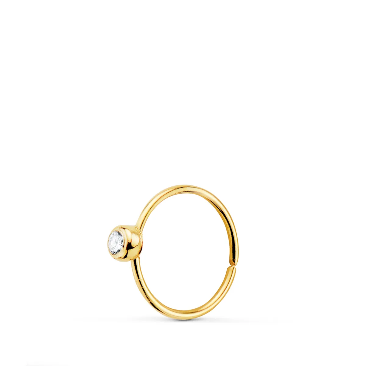 18K PIERCING ORO AMARILLO NARIZ CON CIRCONITA BOCEL 2,2MM. DIAMETRO: 8 MM