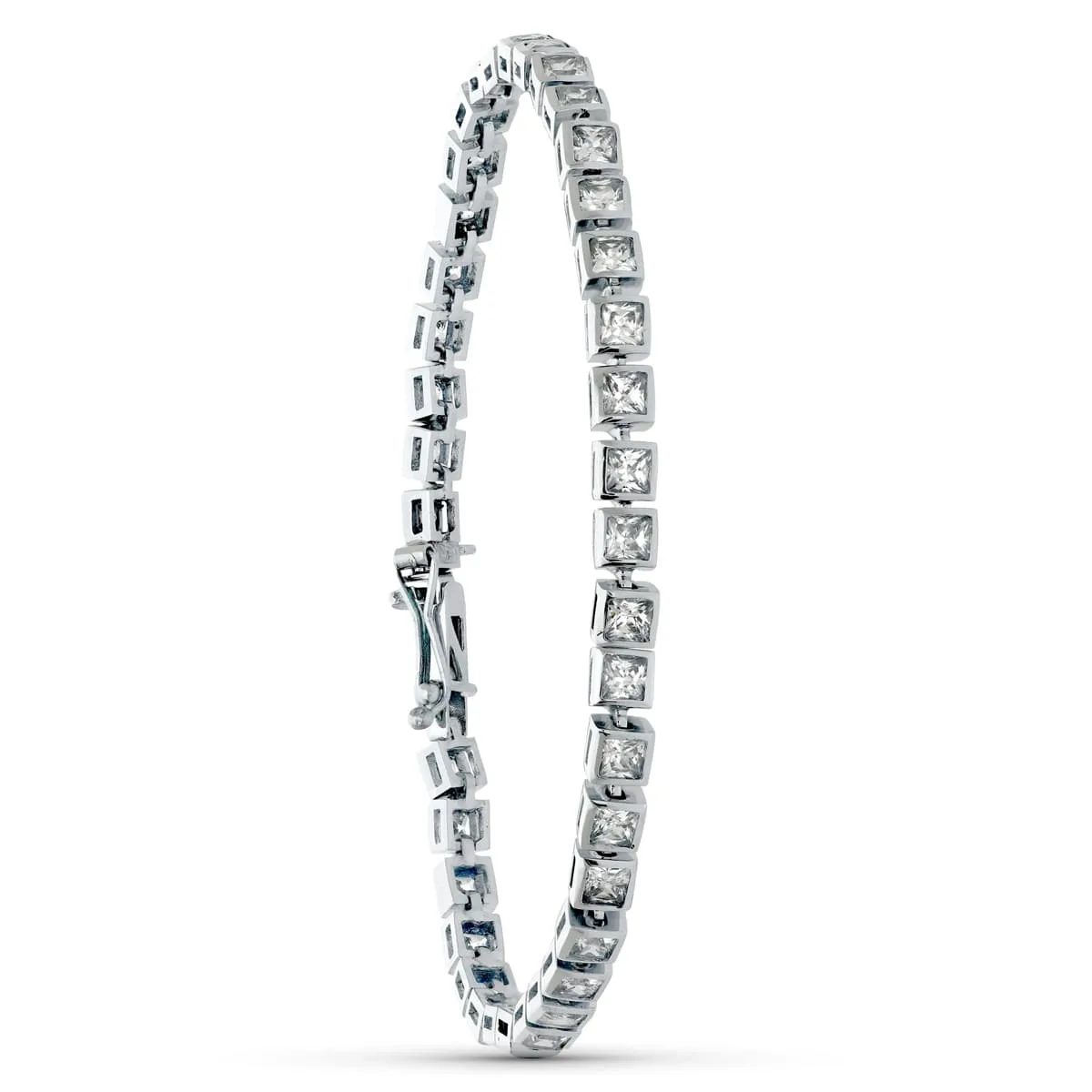 18K PULSERA ORO BLANCO CIRCONITA 20CM