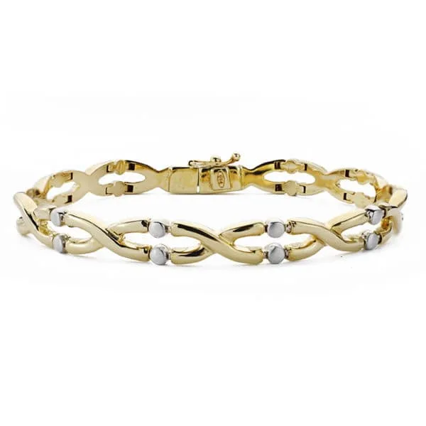 18K PULSERA ORO BICOLOR LONGITUD 19CM ANCHO 7 MM