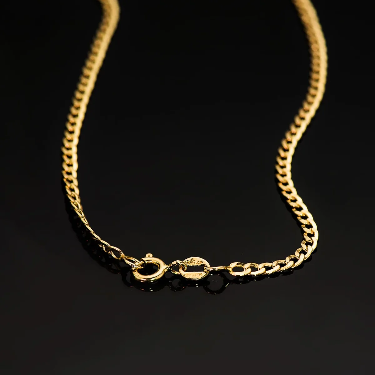 18K CADENA ORO AMARILLO BARBADA HUECA ANCHO: 2,5MM LARGO: 60CM — vista 2