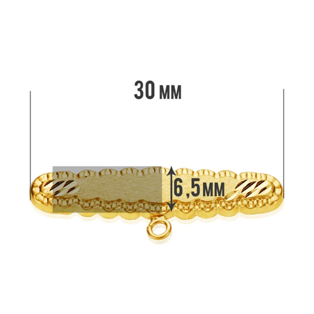 18K ALFILER ORO AMARILLO TALLADO 30X6.5 MM — vista 2