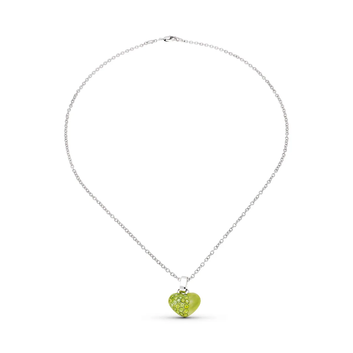 18k GARGANTILLA ORO BLANCO CORAZON CIRCONITAS