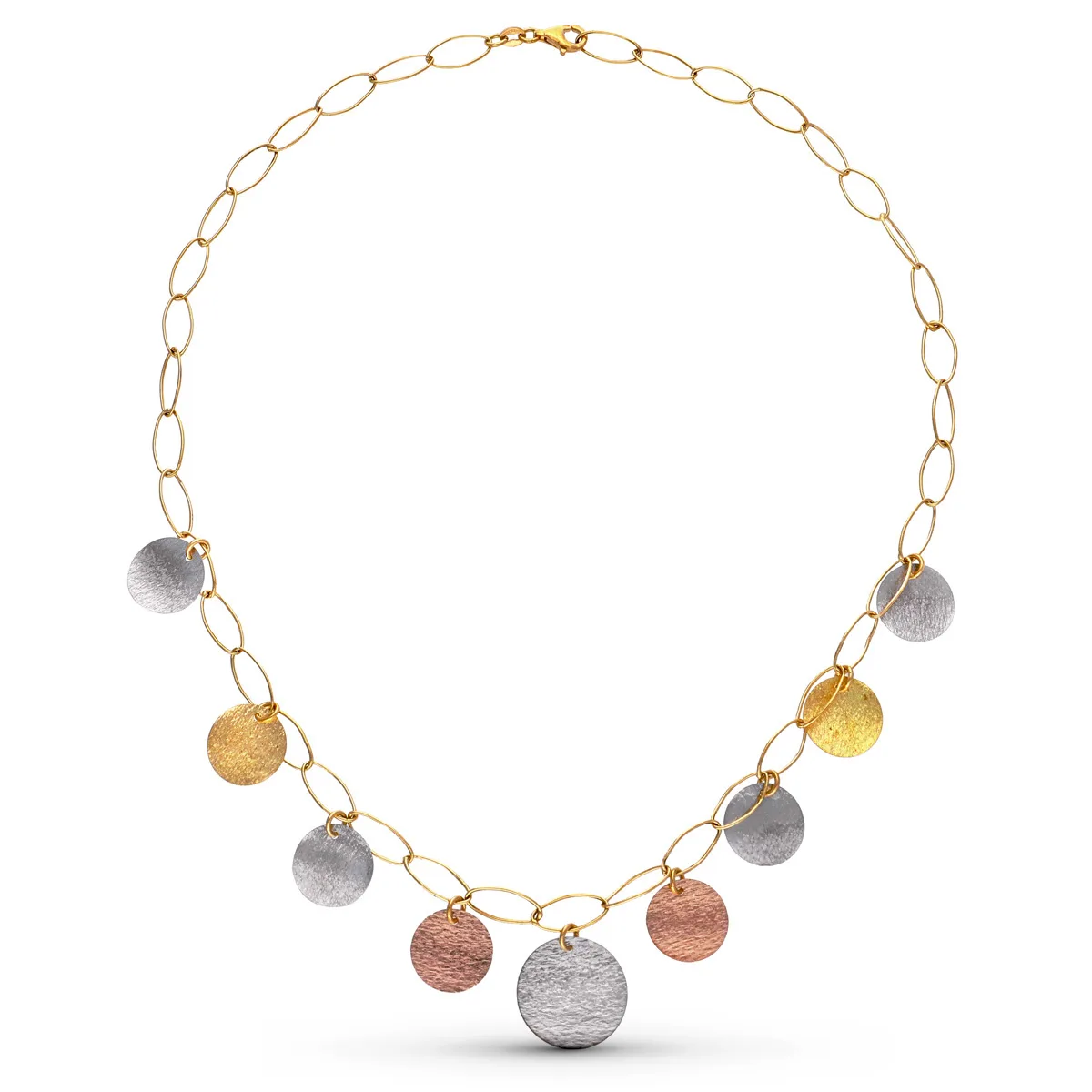 18K GARGANTILLA ORO TRICOLOR CHAPITAS