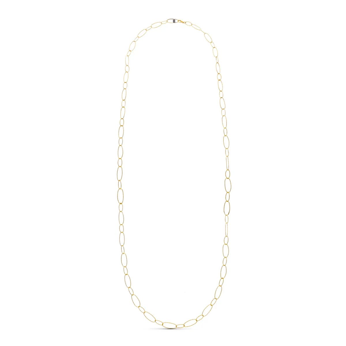 18K GARGANTILLA ORO AMARILLO ESLABON DIAMANTADO 80CM