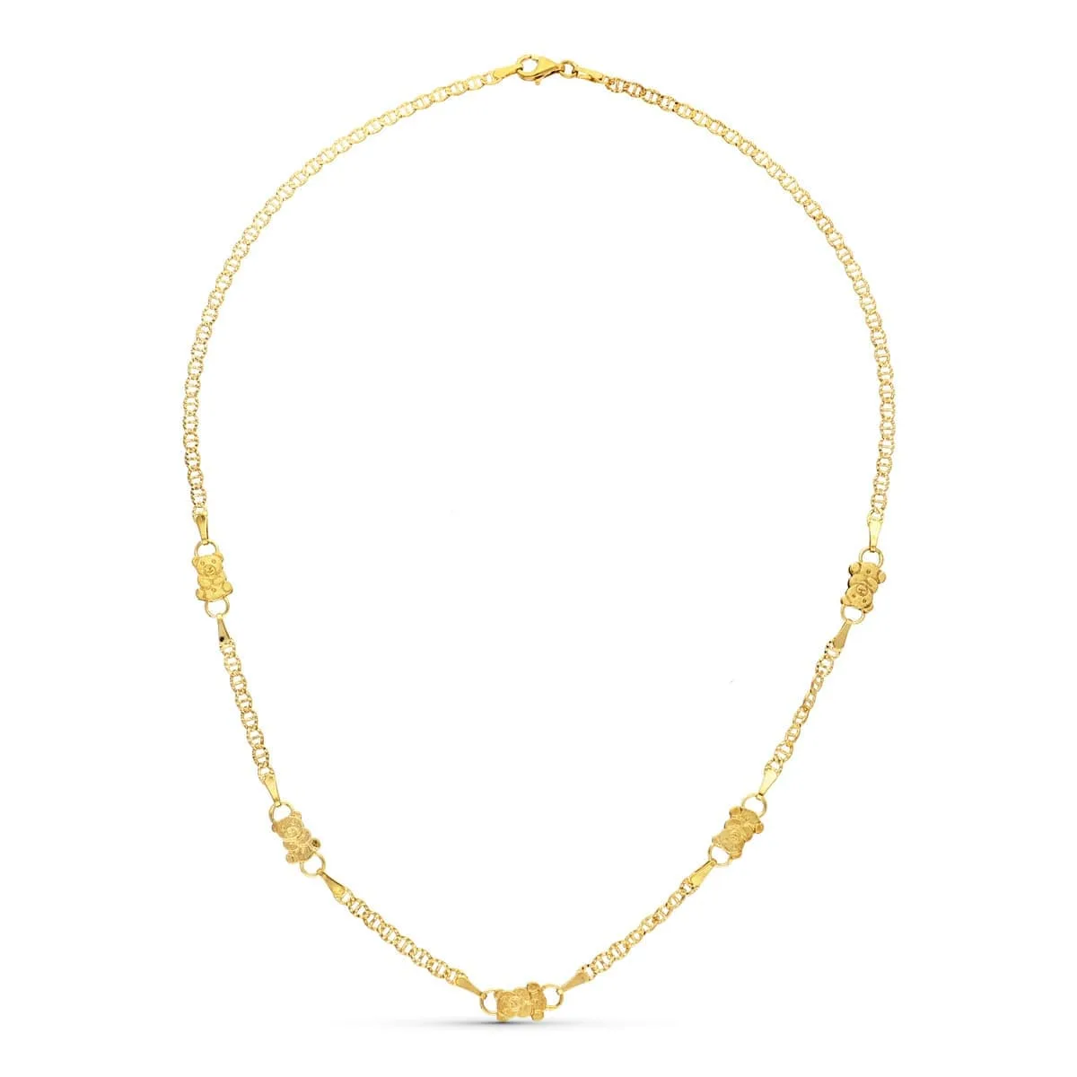 18K GARGANTILLA ORO AMARILLO OSOS 6 MM LARGO 45CM