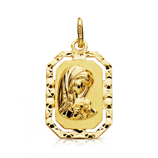 9K MEDALLA ORO AMARILLO VIRGEN NIÑA 20X12 MM