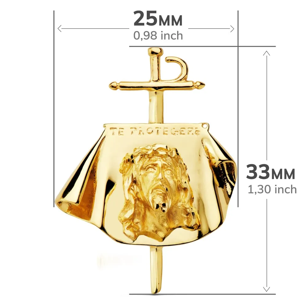 18K COLGANTE ORO AMARILLO CRISTO DE TOREROS 34X25 MM — vista 2