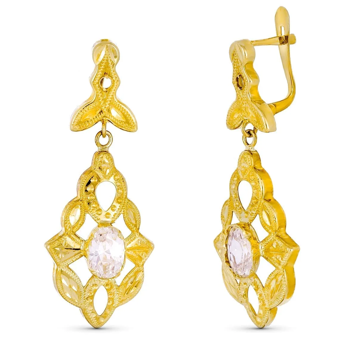 18K PENDIENTES ORO AMARILLO CUBANAS CIERRE CATALAN