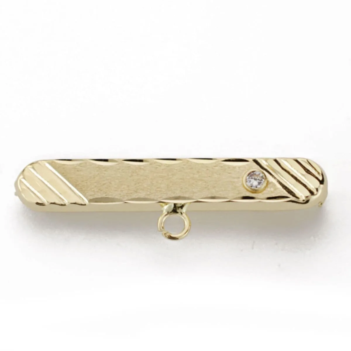 18K ALFILER ORO AMARILLO BEBE TALLADO CON CIRCONITA EN BOCEL.MEDIDA: 30 X 5 MM