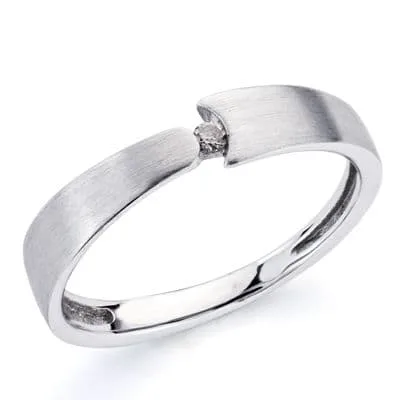 18K SORTIJA ORO BLANCO DIAMANTE TALLA BRILLANTE 0.05 QTS.
