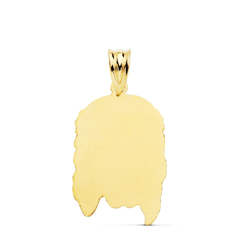 18K COLGANTE COLGANTE ORO AMARILLO CABEZA DE CRISTO 26X16 MM — vista 2