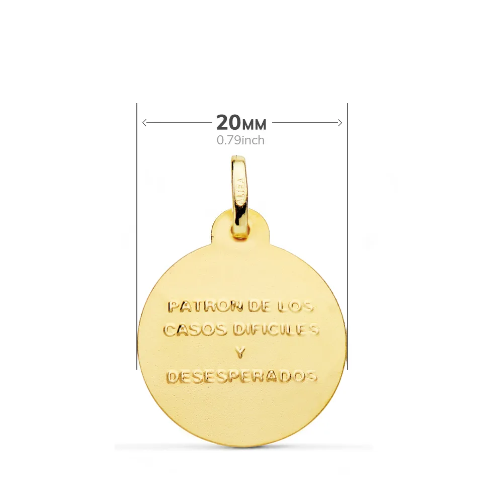 18K MEDALLA ORO AMARILLO SAN JUDAS TADEO 20 MM — vista 2