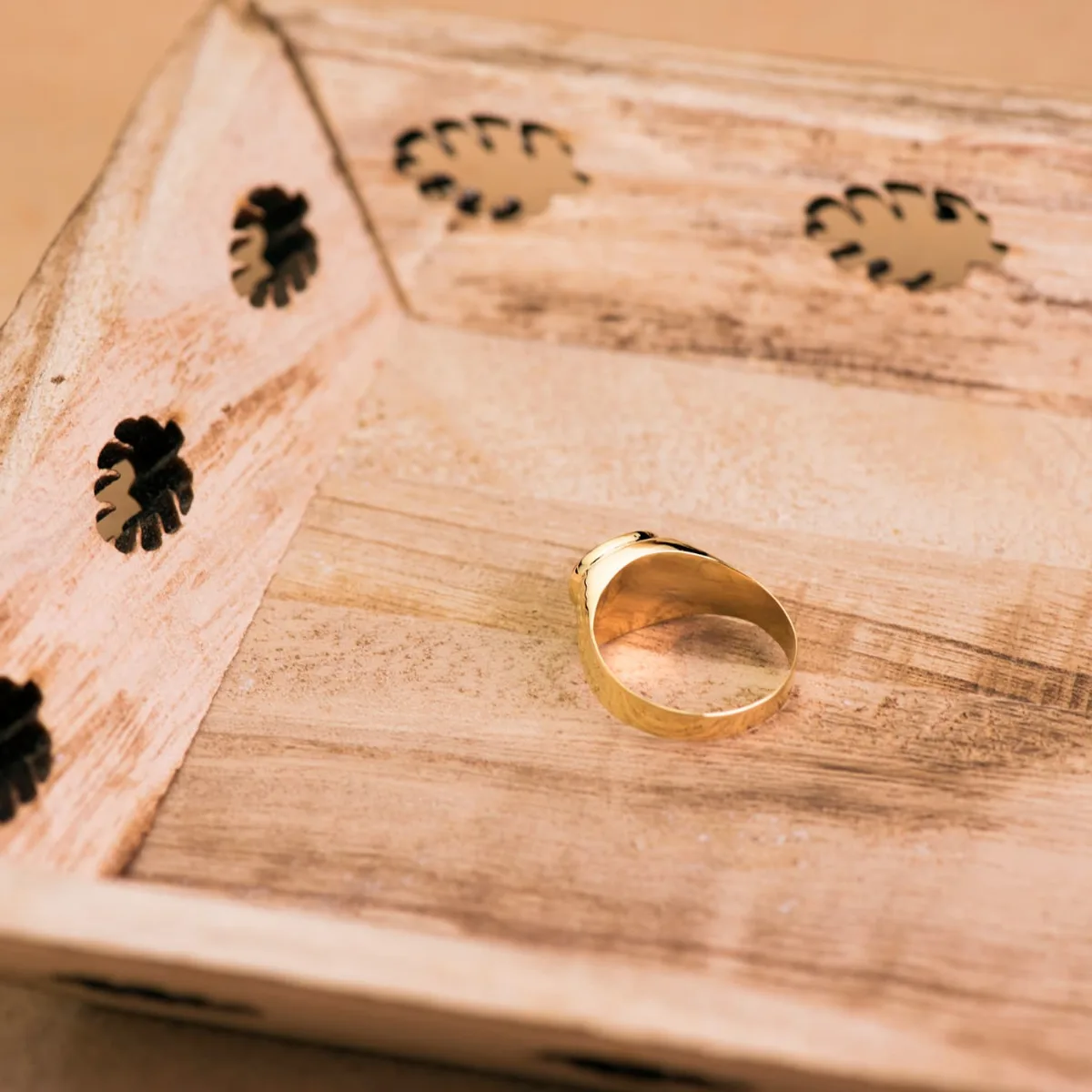 18K SELLO ORO AMARILLO CON PIEDRA RUBI SPINEL 10X8 MM LATERAL TALLADO — vista 3