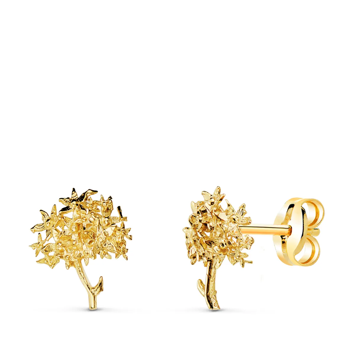 18K PENDIENTES ORO AMARILLO BIZNAGA    10 X 8 MM. CIERRE PRESION