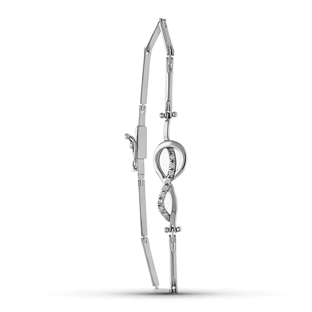 18K PULSERA ORO BLANCO TRAMOS CIRCONITAS