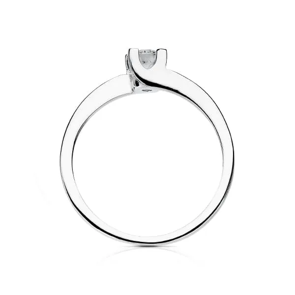 18K SOLITARIO DIAMANTE TALLA BRILLANTE ORO BLANCO 0.200 QTS. SI-H — vista 3