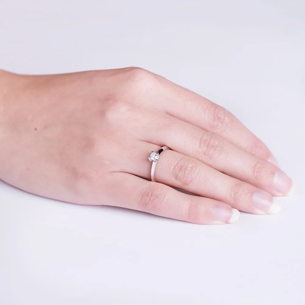 18K SOLITARIO DIAMANTE NATURAL TALLA BRILLANTE ORO BLANCO 0,150 QTS. SI-H — vista 3
