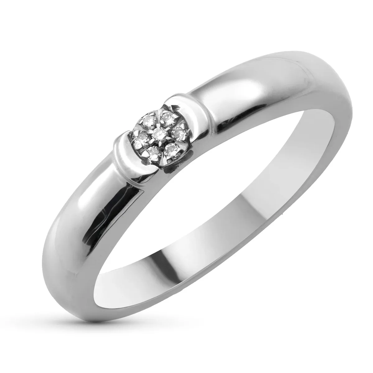 18K SORTIJA ORO BLANCO DIAMANTES TALLA BRILLANTE 0,05 QTS. ANCHO: 3,5 MM