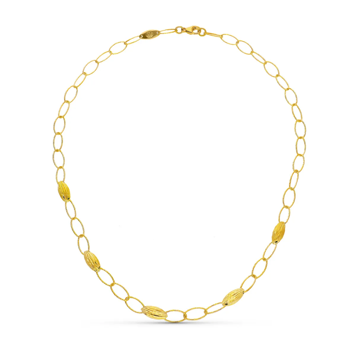 18K GARGANTILLA ORO AMARILLO MOTIVOS Y ESLABONES