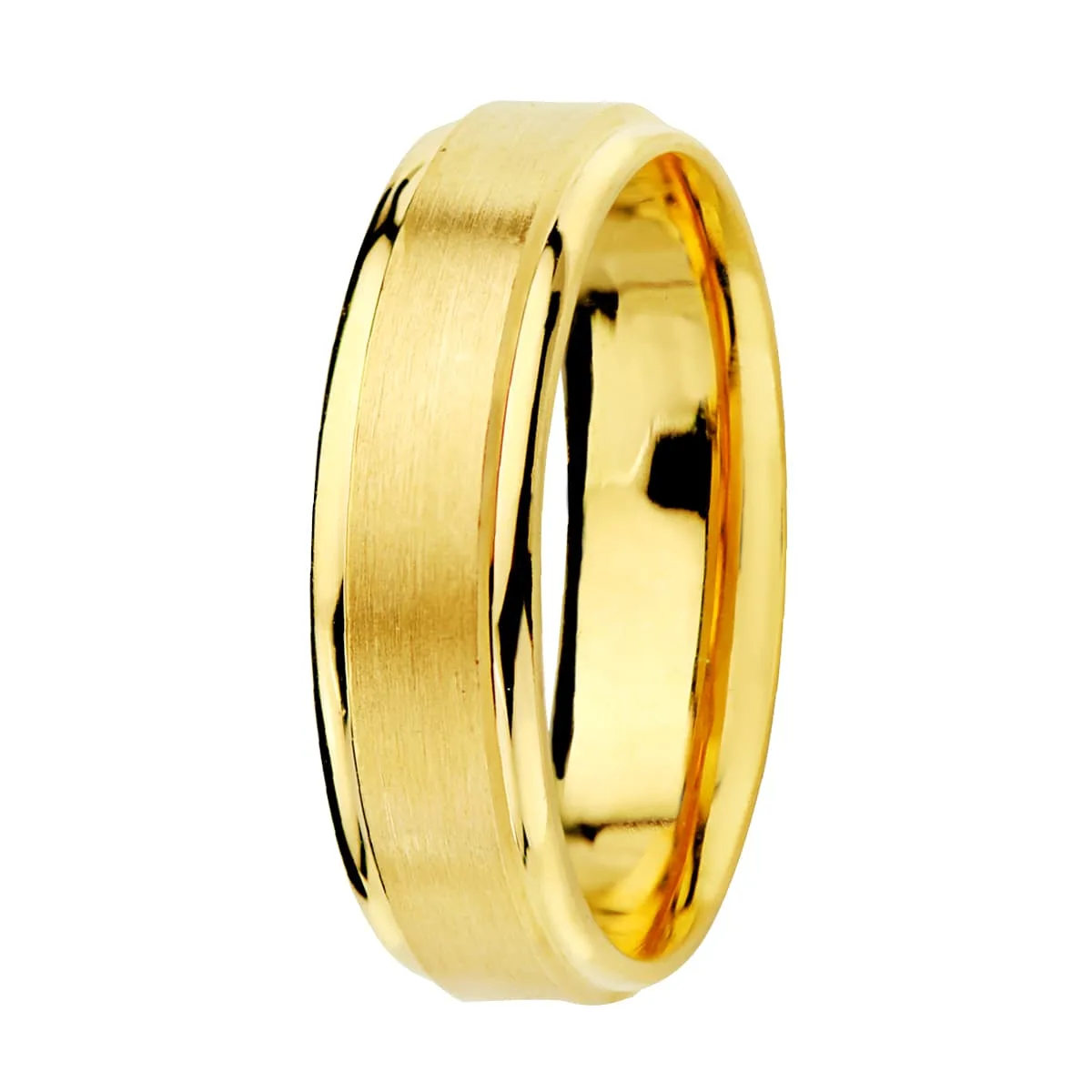 18K ALIANZA ORO AMARILLO MATE Y BRILLO. ANCHO: 5 MM 1,4 MM