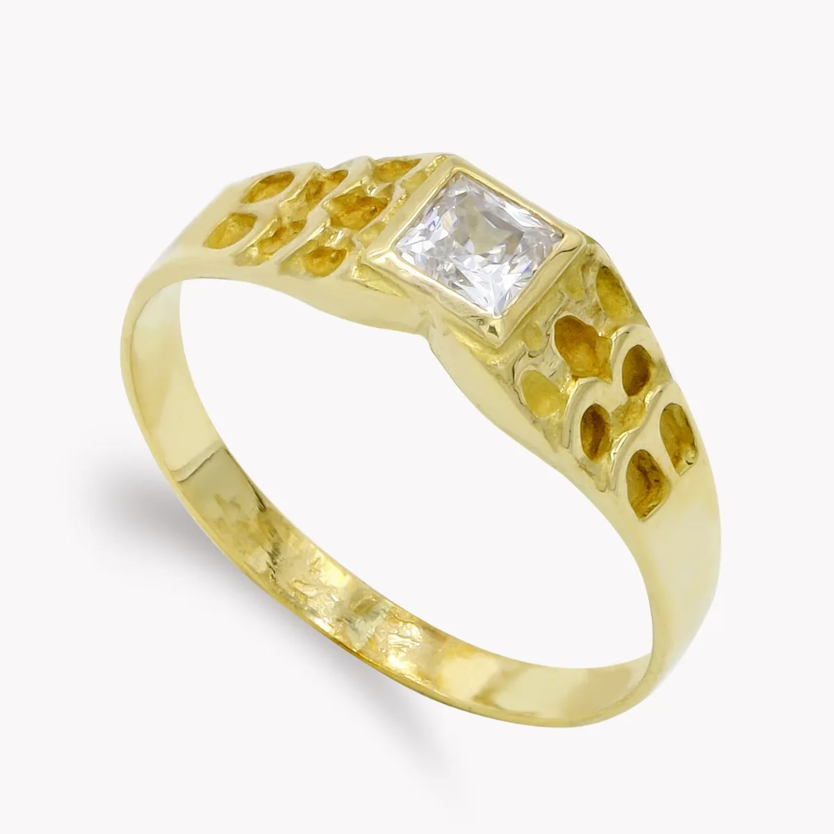 18K SOLITARIO ORO AMARILLO TALLADO TALLA PRINCESA. ANCHO: 5,5 MM
