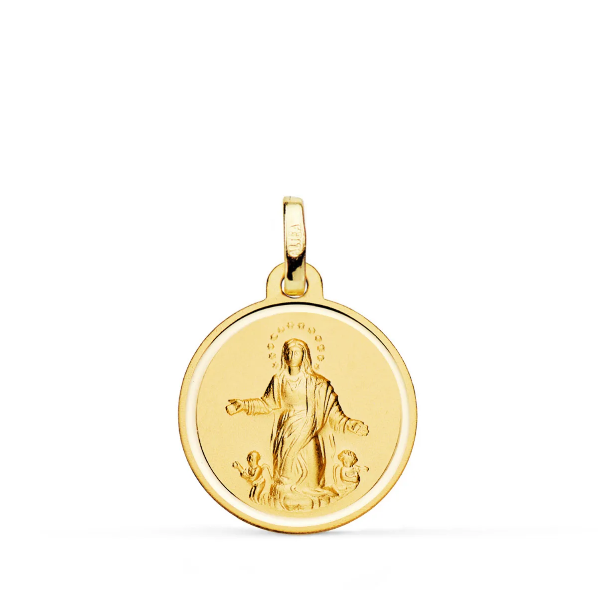 18K MEDALLA ORO AMARILLO VIRGEN DE LA ASUNCION BISEL 18 MM