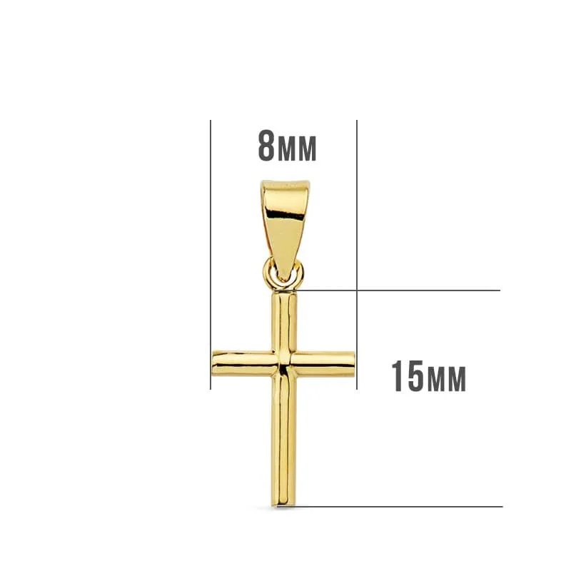 18K CRUZ ORO AMARILLO LISA 15X8X1.5 MM — vista 2