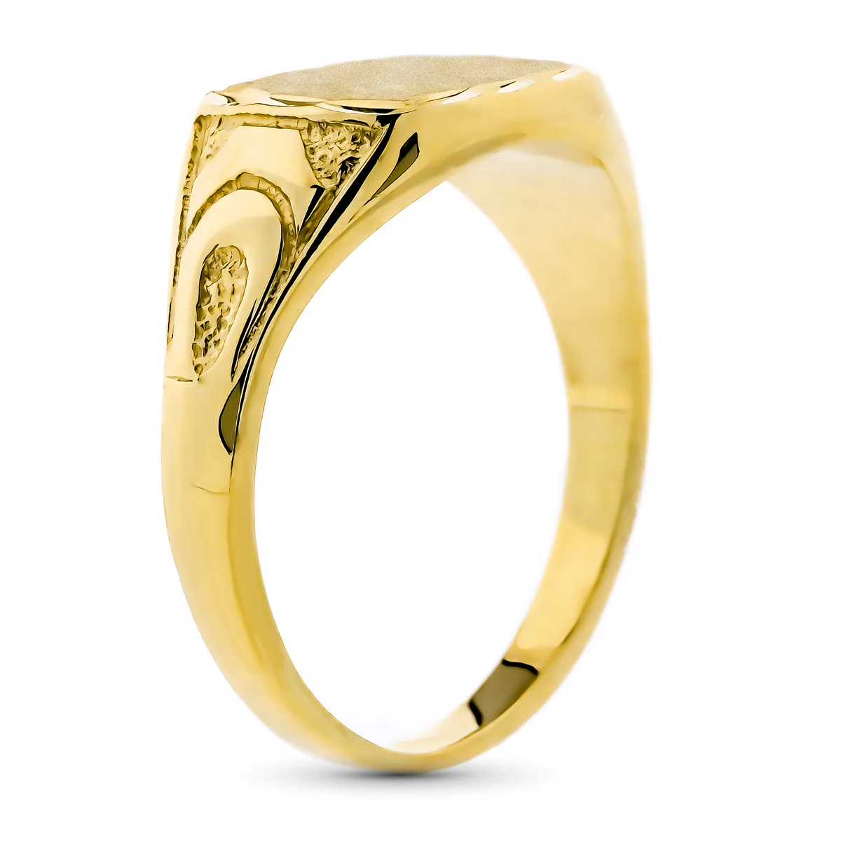 9K SELLO ORO AMARILLO HUECO CADETE TALLADO. ZONA GRABADO: 9X8 MM — vista 2