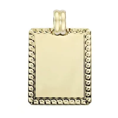 18K PLACA CHAPA ORO AMARILLO FILO TALLADO 26X20 MM