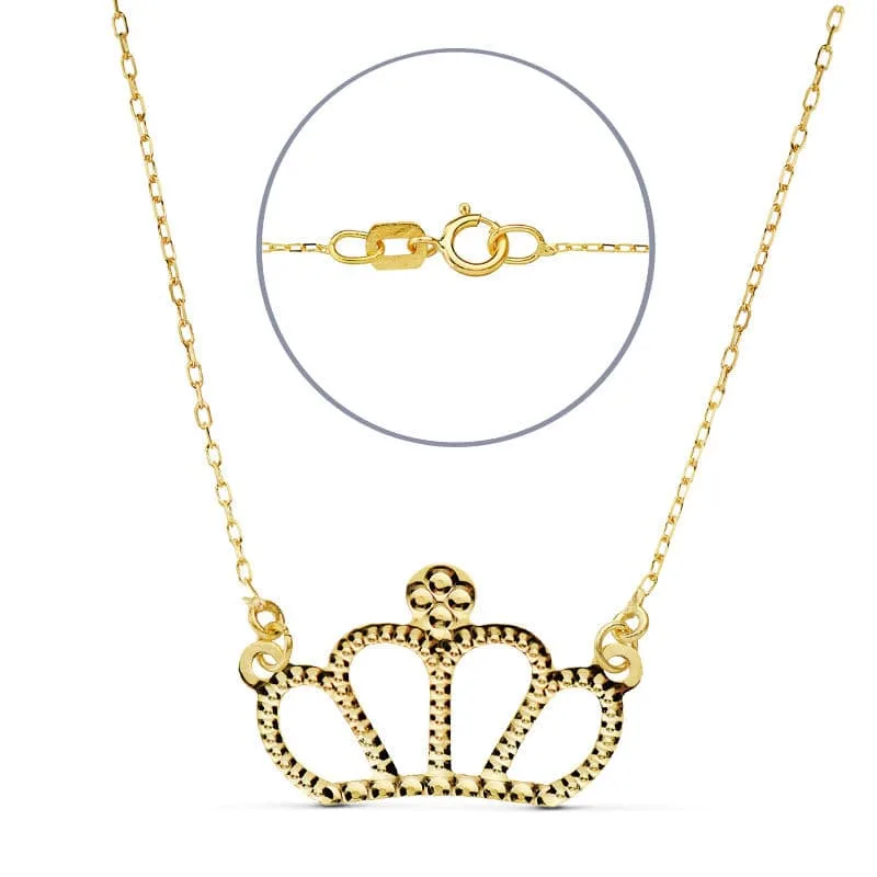 18K COLLAR ORO AMARILLO CORONA 12X8 MM 45CM