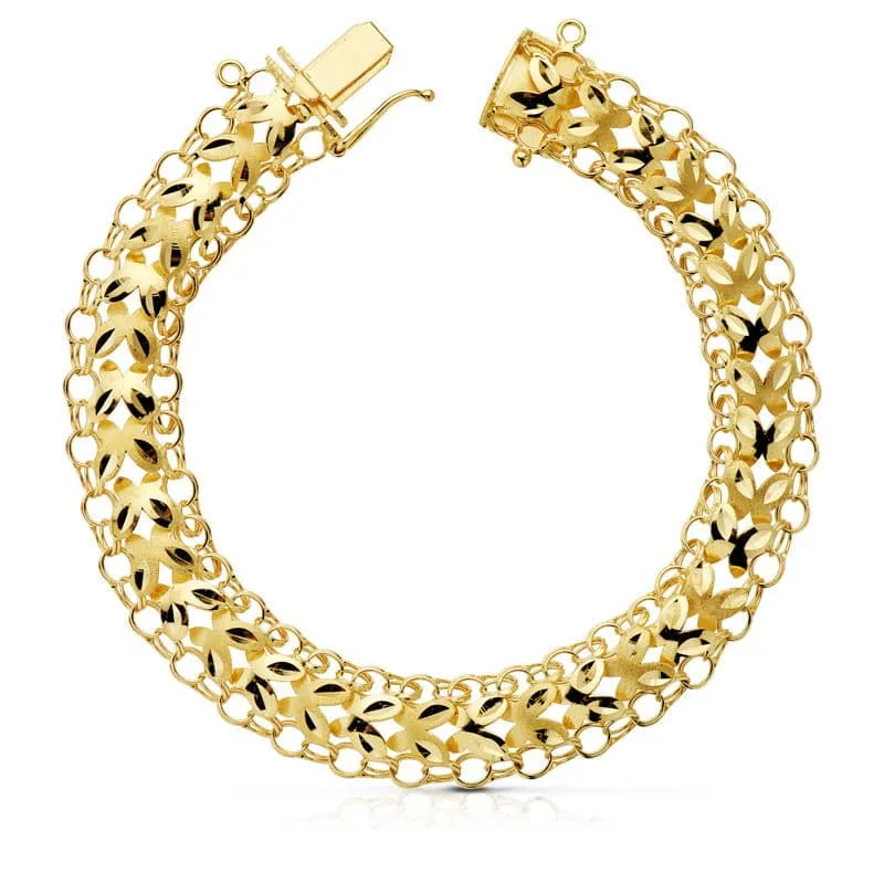 18K PULSERA ORO AMARILLO PRINCESA 10 MM 20.5 CM 12.15 G