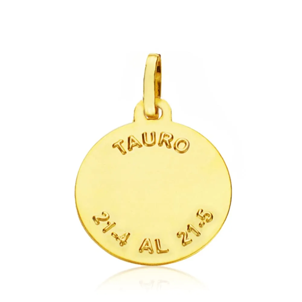 18K PLACA HOROSCOPO ORO AMARILLO TAURO 16 MM — vista 2