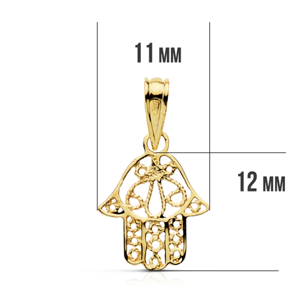 9K COLGANTE MANO DE FATIMA ORO AMARILLO 9K 14X11 MM — vista 2