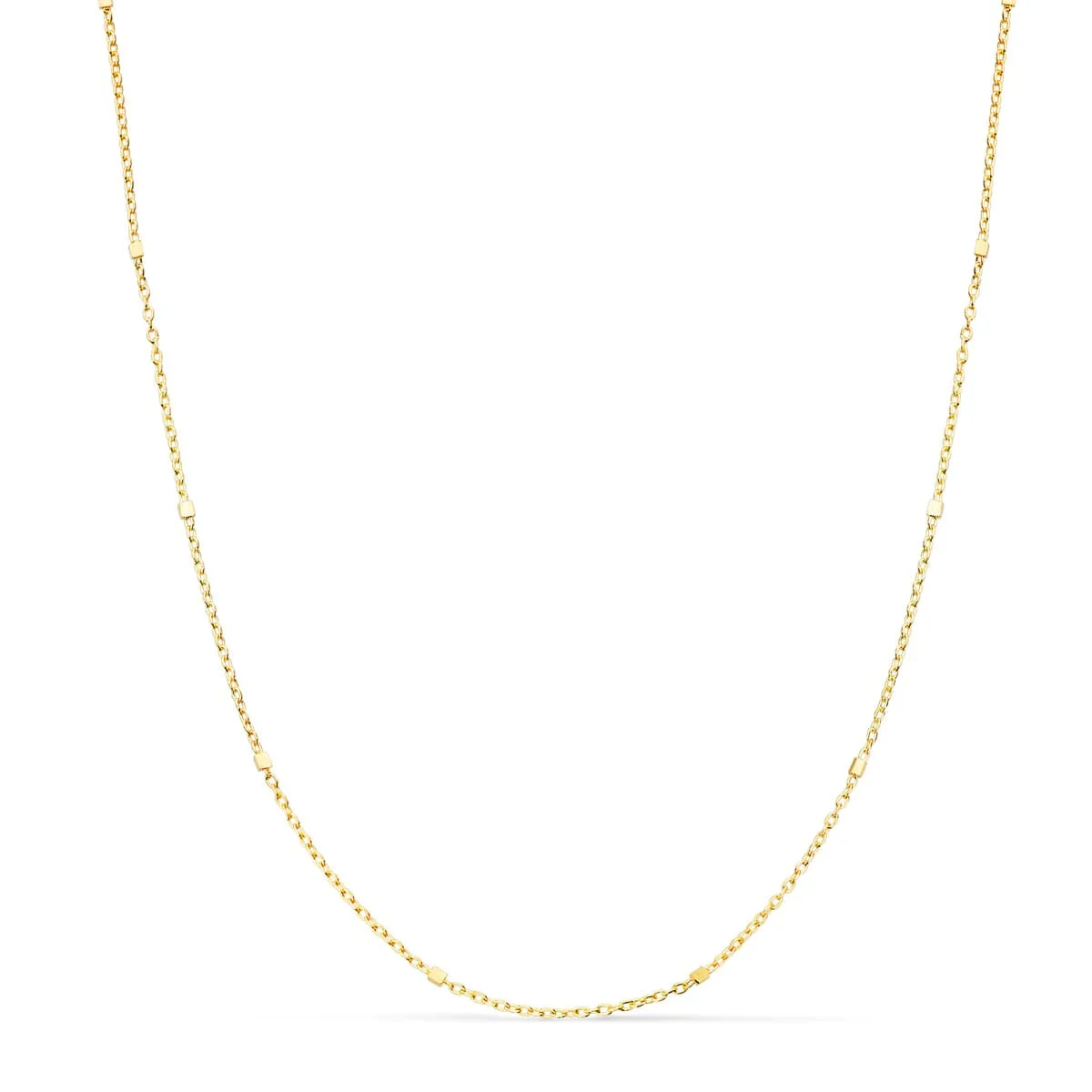 18K CADENA ORO AMARILLO COMBINADA. LARGO: 38 CM . ANCHO: 1MM