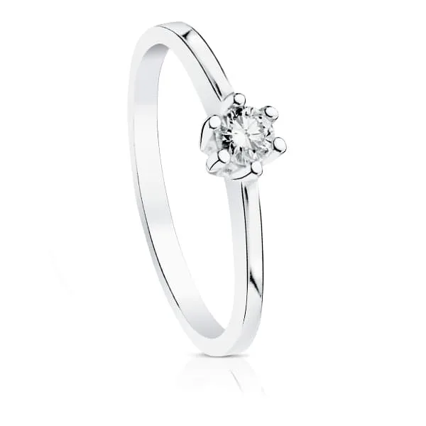 18K SOLITARIO DIAMANTE ORO BLANCO 0.150 QTS. SI-H