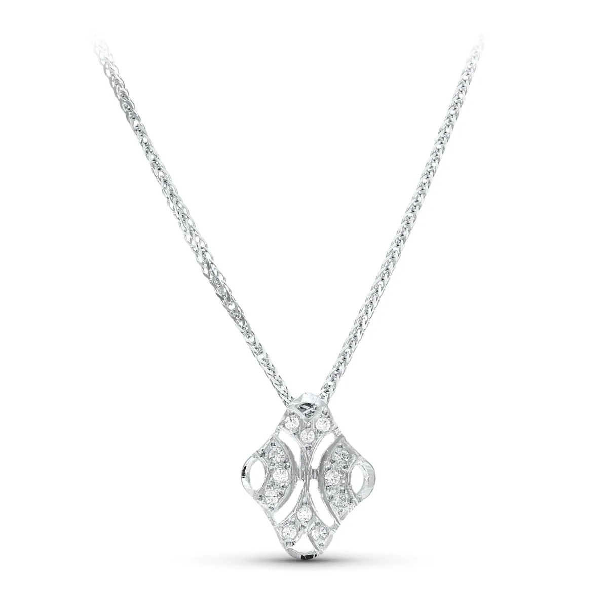 18K GARGANTILLA ORO BLANCO 45CM JUEGO NOVIA 15X11 MM CIERRE MOSQUETON
