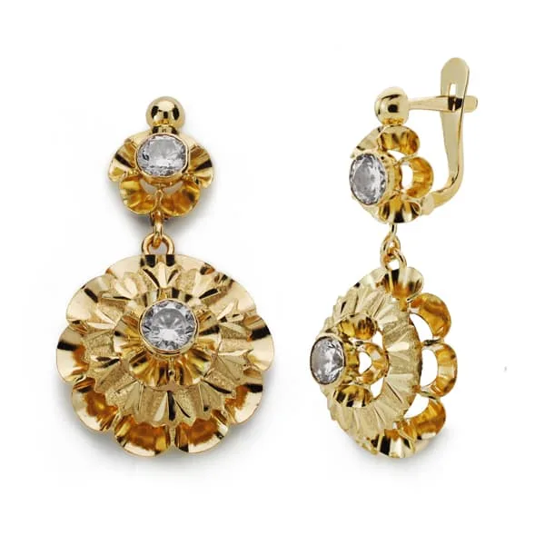 18K PENDIENTES ORO AMARILLO CUBANAS 28X15 CIERRE CATALÁN