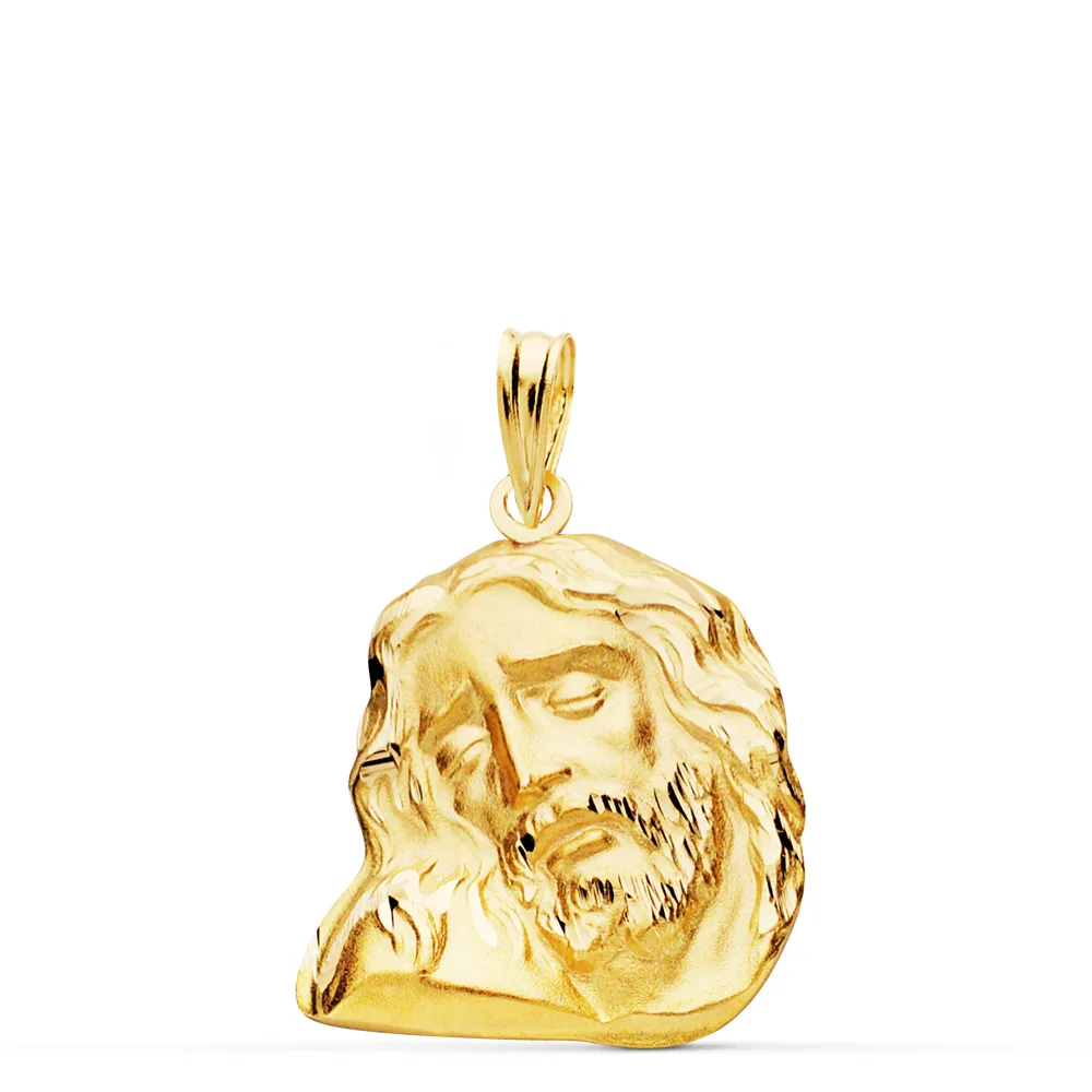 18K COLGANTE ORO AMARILLO CABEZA DE CRISTO  23X19 MM