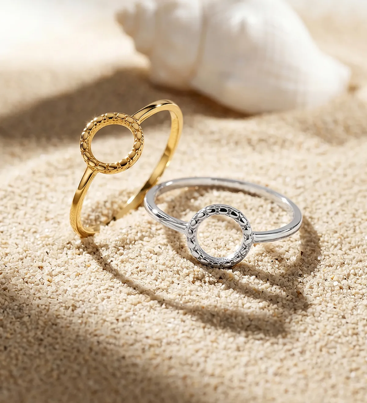 18K SORTIJA ORO BLANCO LISA MOTIVO REDONDO 7.5 MM — vista 2