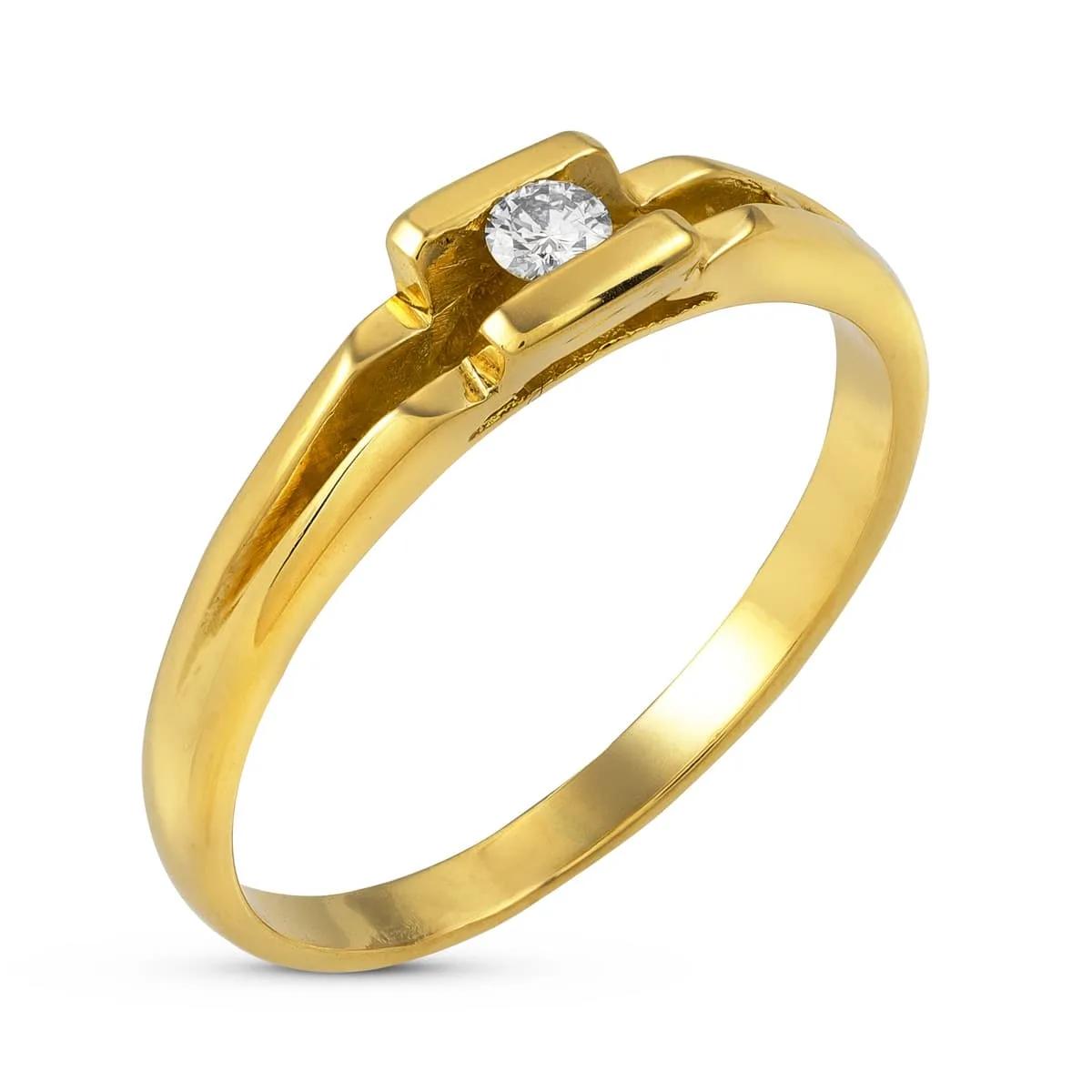 18K SORTIJA ORO AMARILLO DIAMANTES TALLA BRILLANTE 0.35  QTS. ANCHO: 3 MM