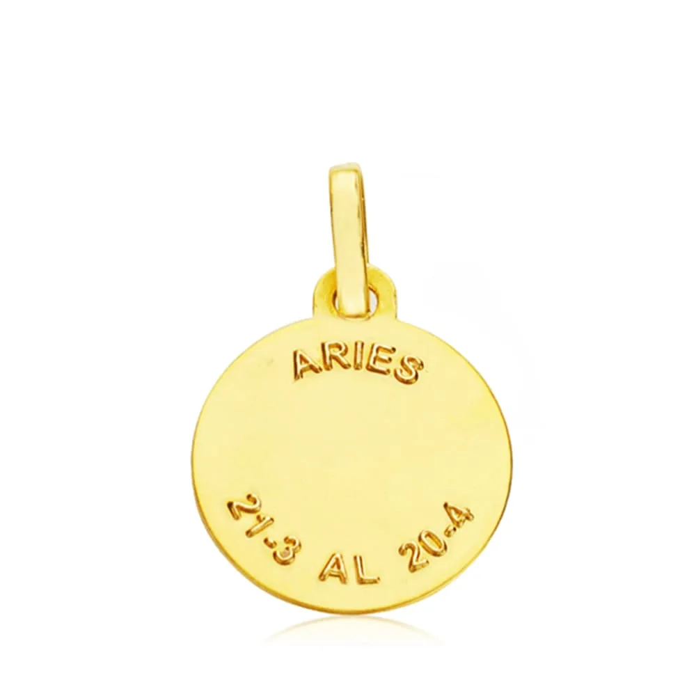 18K HOROSCOPO ORO AMARILLO ARIES 13 MM — vista 2