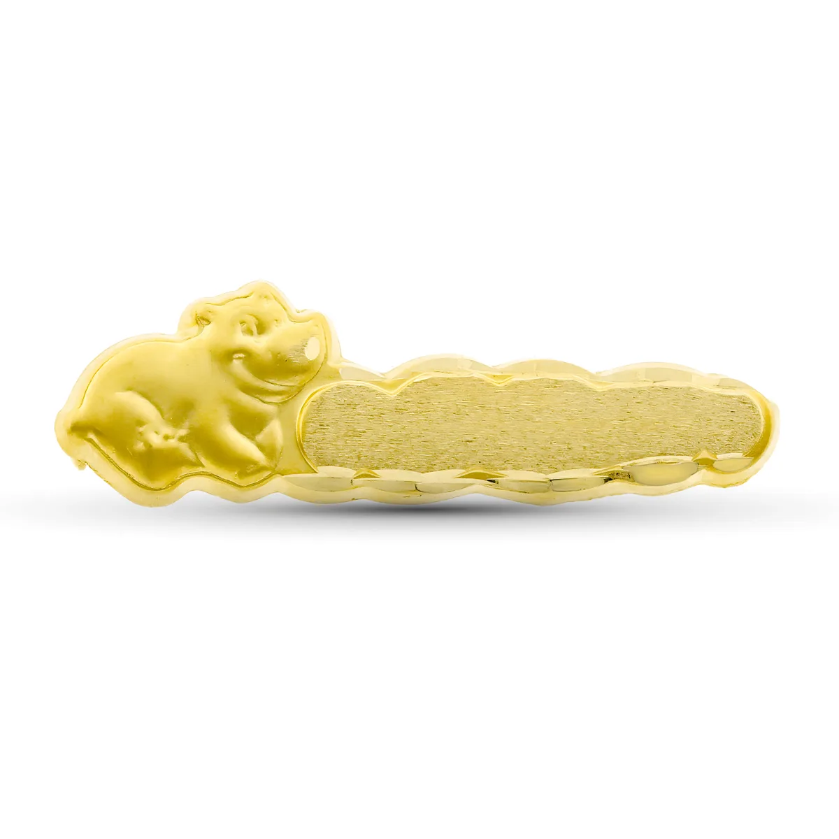 9K ALFILER ORO AMARILLO BEBE HIPOPOTAMO 28X9 MM