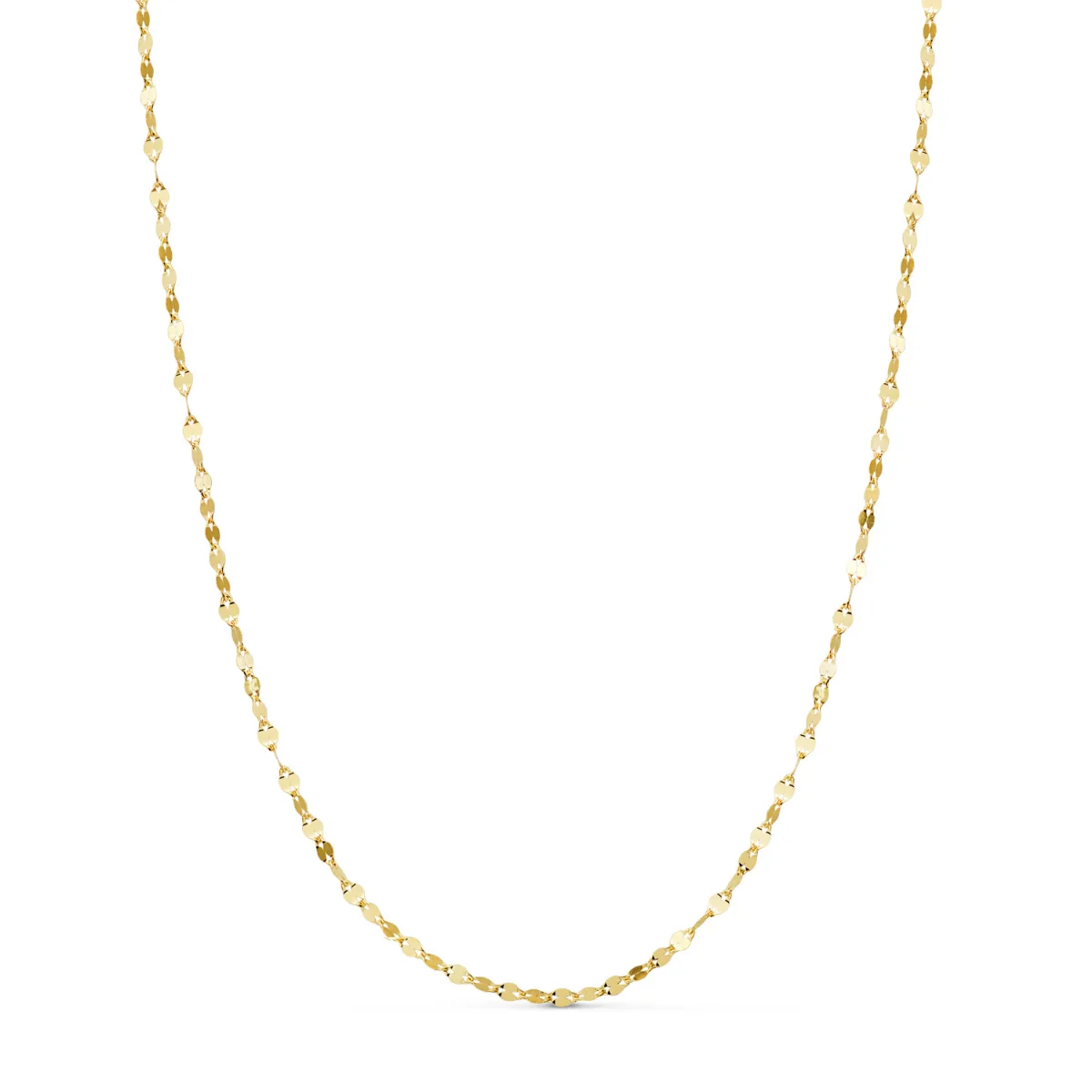 18K CADENA ORO AMARILLO MACIZA DIAMANTADA BRILLO. ANCHO: 2 MM. LARGO: 50 CM. CIERRE REASA