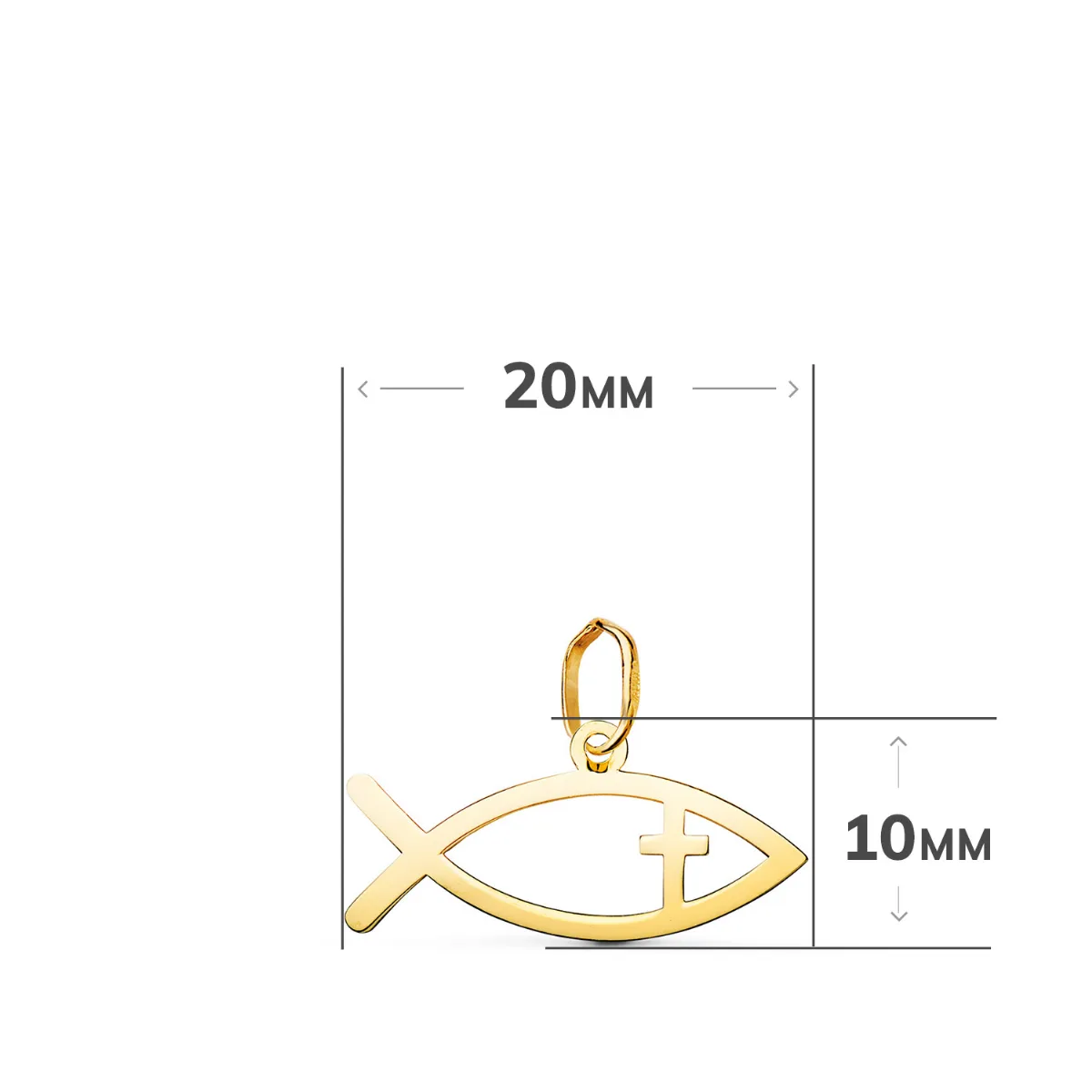 18K COLGANTE ORO AMARILLO PEZ DE LOS CRISTIANOS EN BRILLO. MEDIDA: 20 X 10 MM — vista 2