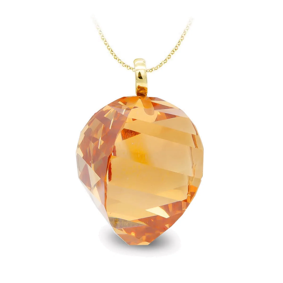 18K COLGANTE ORO AMARILLO PIEDRA TOPACIO 18 MM CIRCONITA