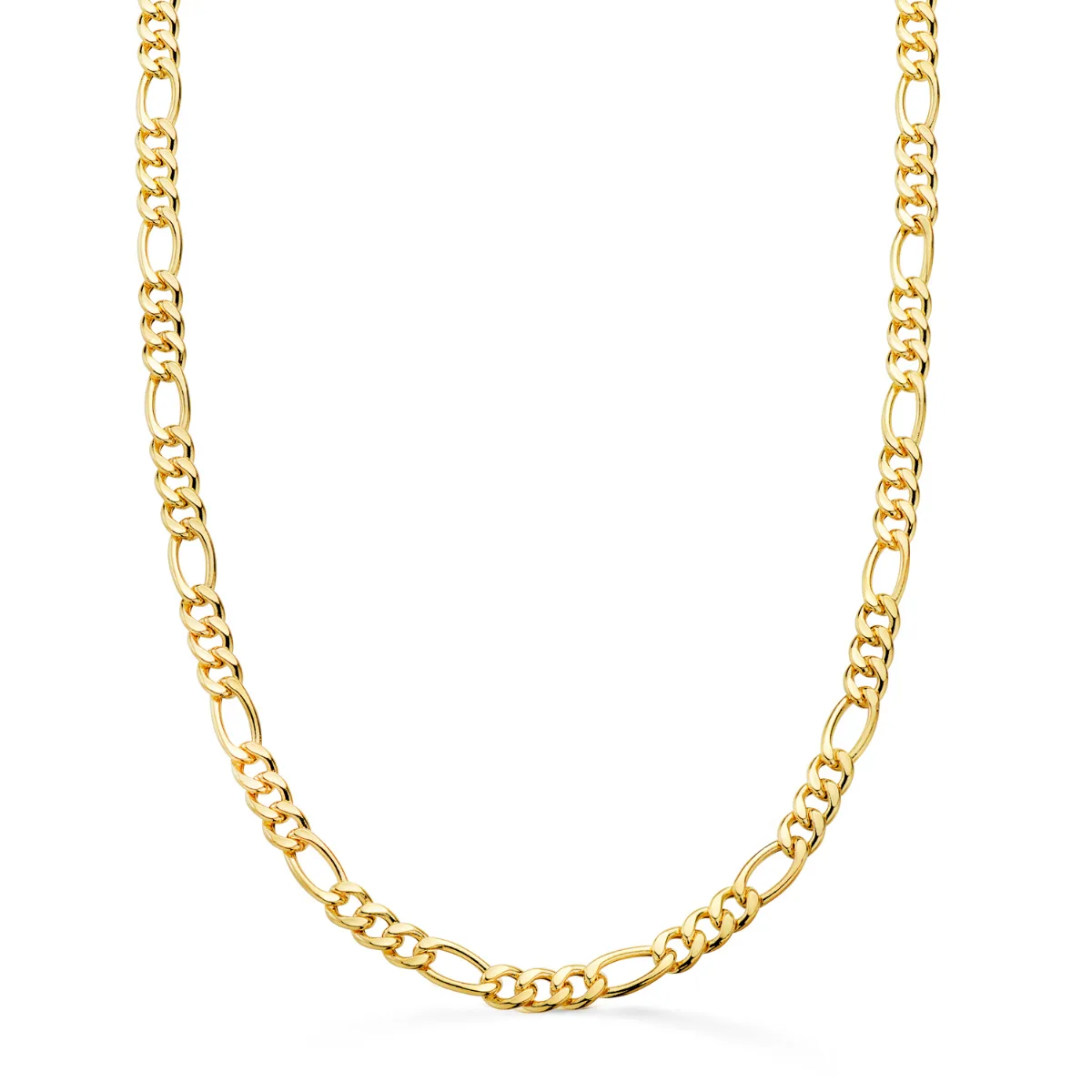 18K CADENA ORO AMARILLO HUECA ESLABON TIPO CARTIER ANCHO 4.5 MM LARGO 60CM