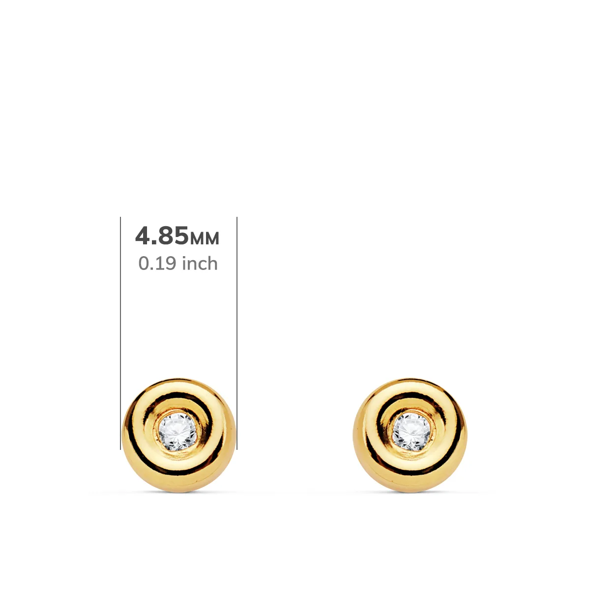 18K PENDIENTES CHATON ORO AMARILLO DIAMANTES LABORATORIO 0,030 QTS VS2-G. MEDIDA: 4,8 X 4,8 MM. CIERRE PRESION — vista 2